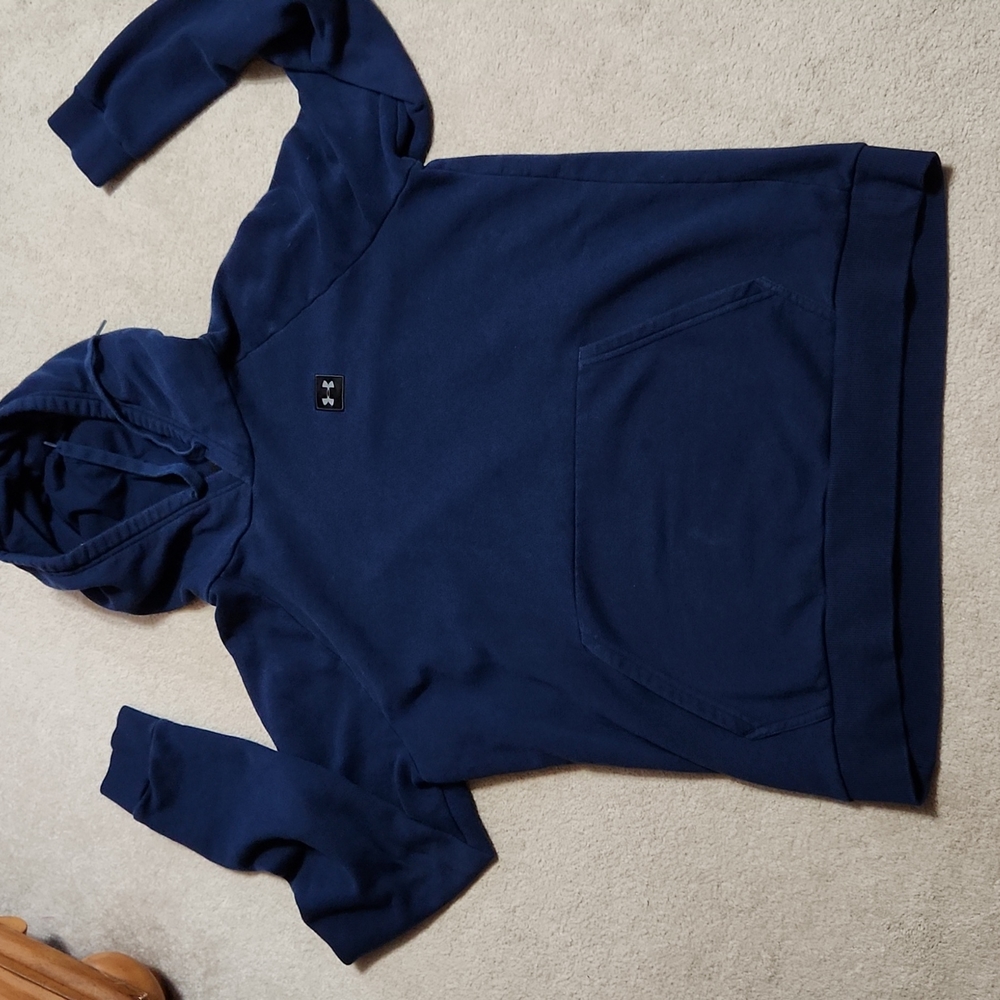Men's Under Armour Hooded Navy Sweatshirt - Large